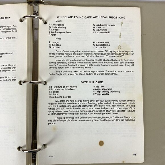 Family Affair Cookbook By Juanita Sparks Vintage 1985 Three-Ring Binder - Picture 12 of 12